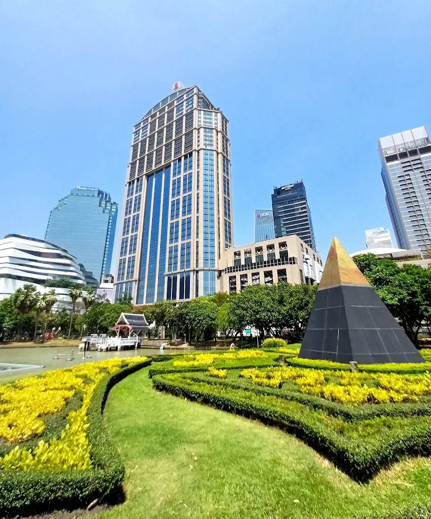 Emporium Tower overlooking a green landscape